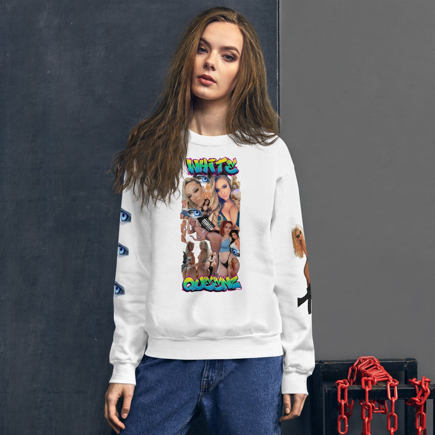 Official Sketch A Peaze White Queenz Forever Graffiti Urban Limited Edition Unisex Sweatshirt