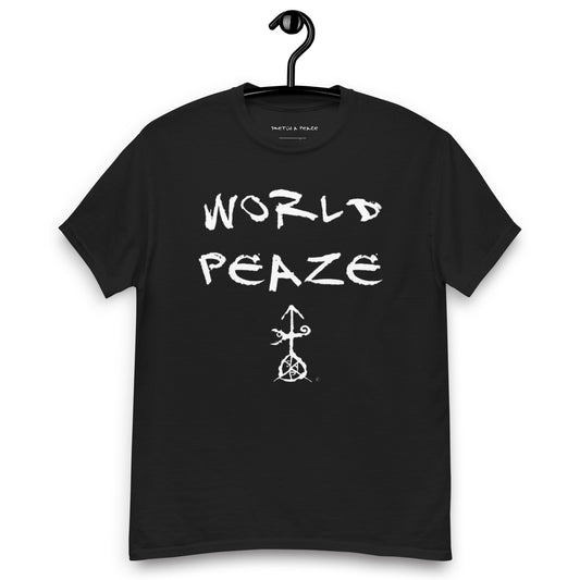Official Sketch A Peaze World Peaze World Love With Peaze Sign Logo Men's Classic Tee