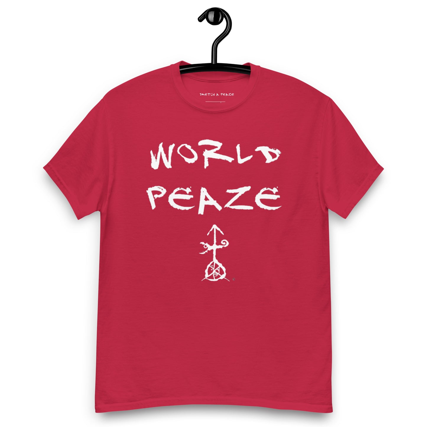 Official Sketch A Peaze World Peaze World Love With Peaze Sign Logo Men's Classic Tee