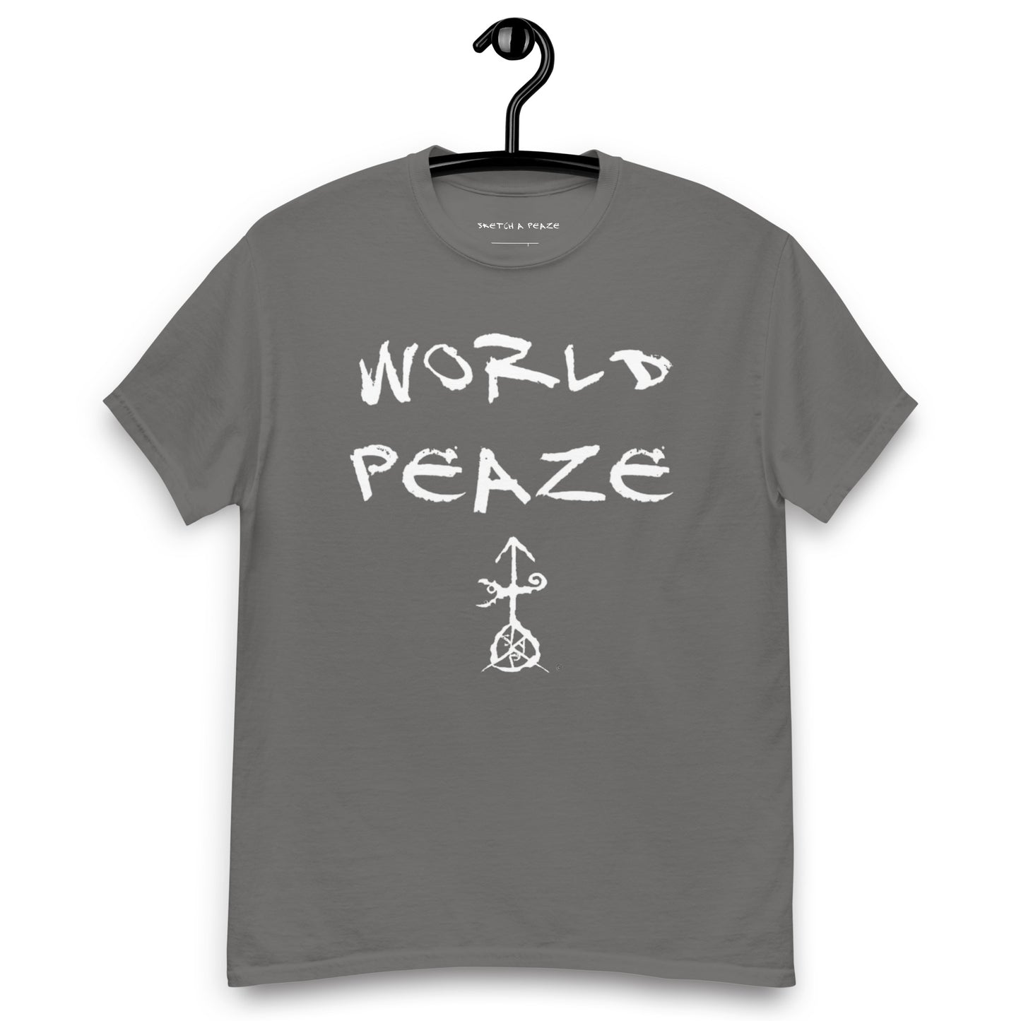 Official Sketch A Peaze World Peaze World Love With Peaze Sign Logo Men's Classic Tee