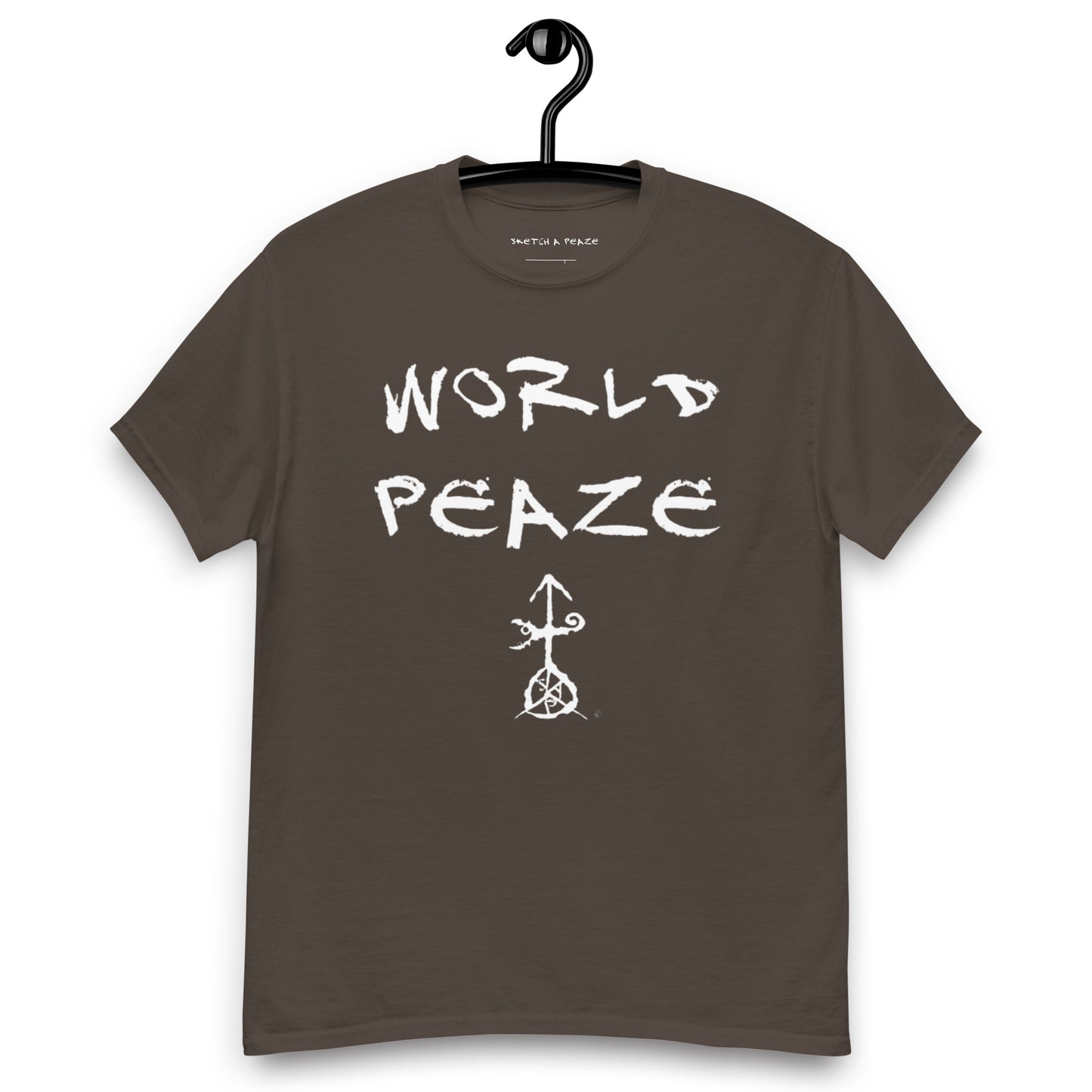 Official Sketch A Peaze World Peaze World Love With Peaze Sign Logo Men's Classic Tee
