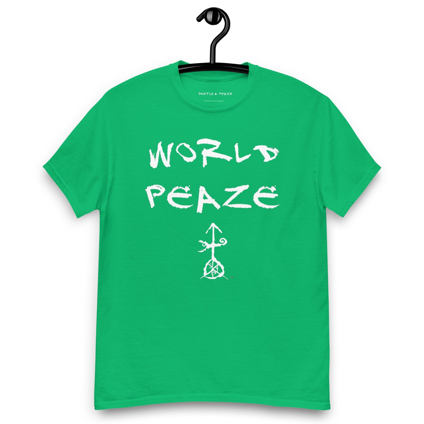 Official Sketch A Peaze World Peaze World Love With Peaze Sign Logo Men's Classic Tee