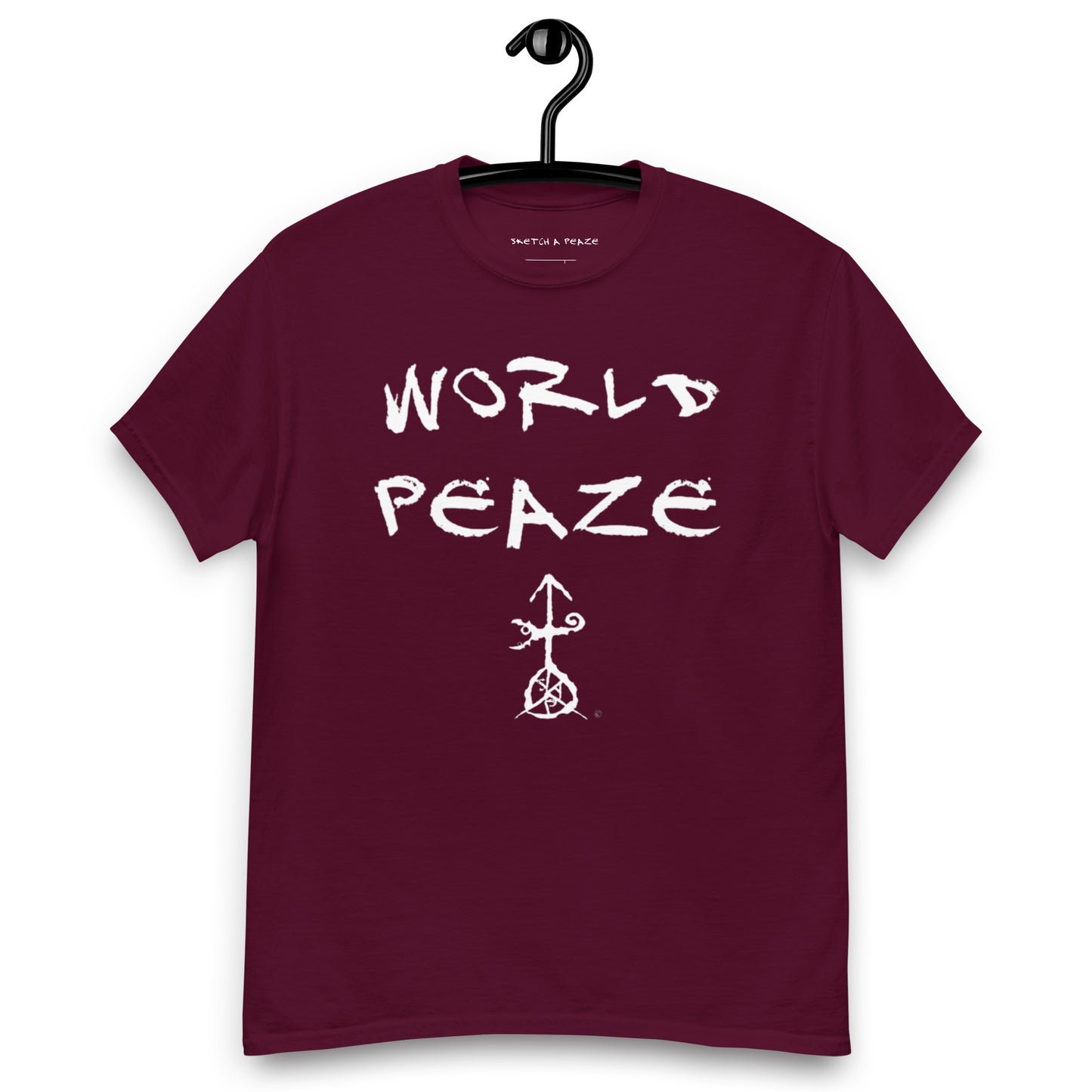 Official Sketch A Peaze World Peaze World Love With Peaze Sign Logo Men's Classic Tee