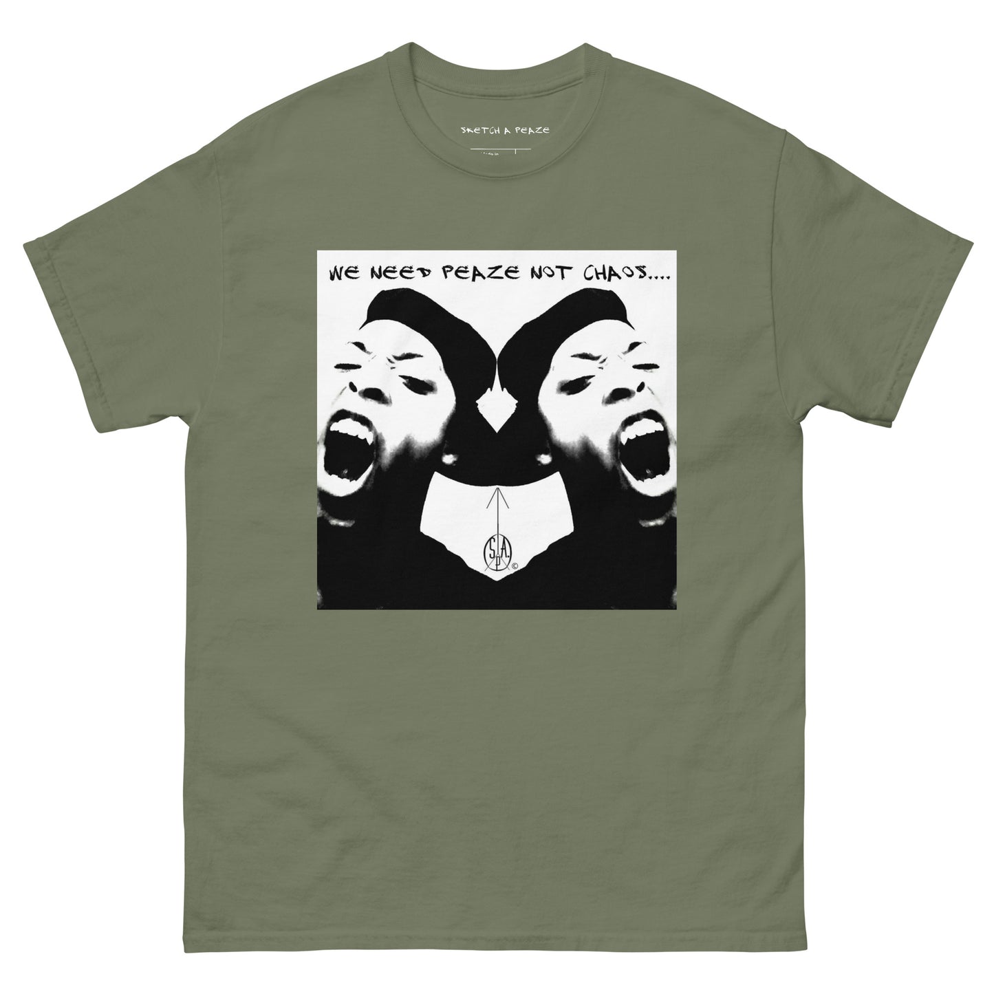 Official Sketch A Peaze We Need Peaze Not Chaos Men's Classic Tee