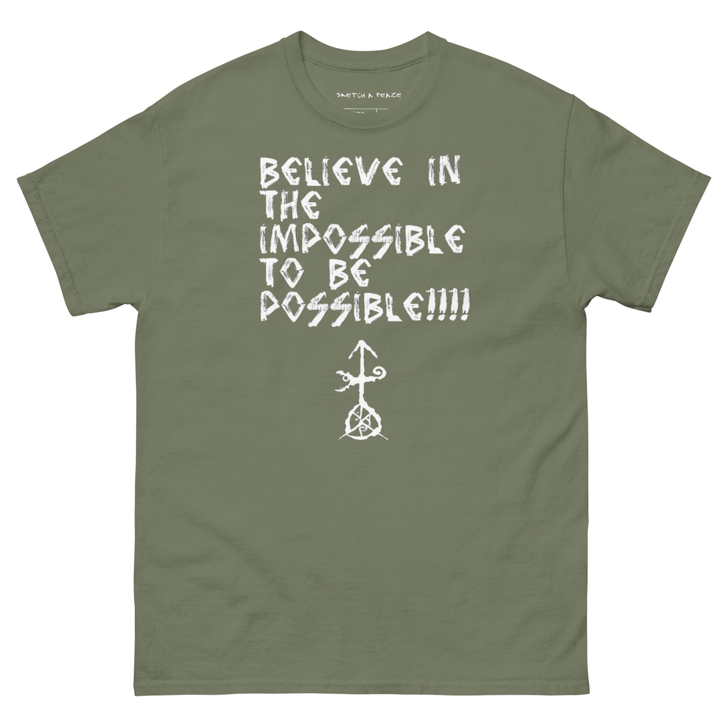 Official Sketch A Peaze Believe in the Impossible to be Possible Men's Classic Tee