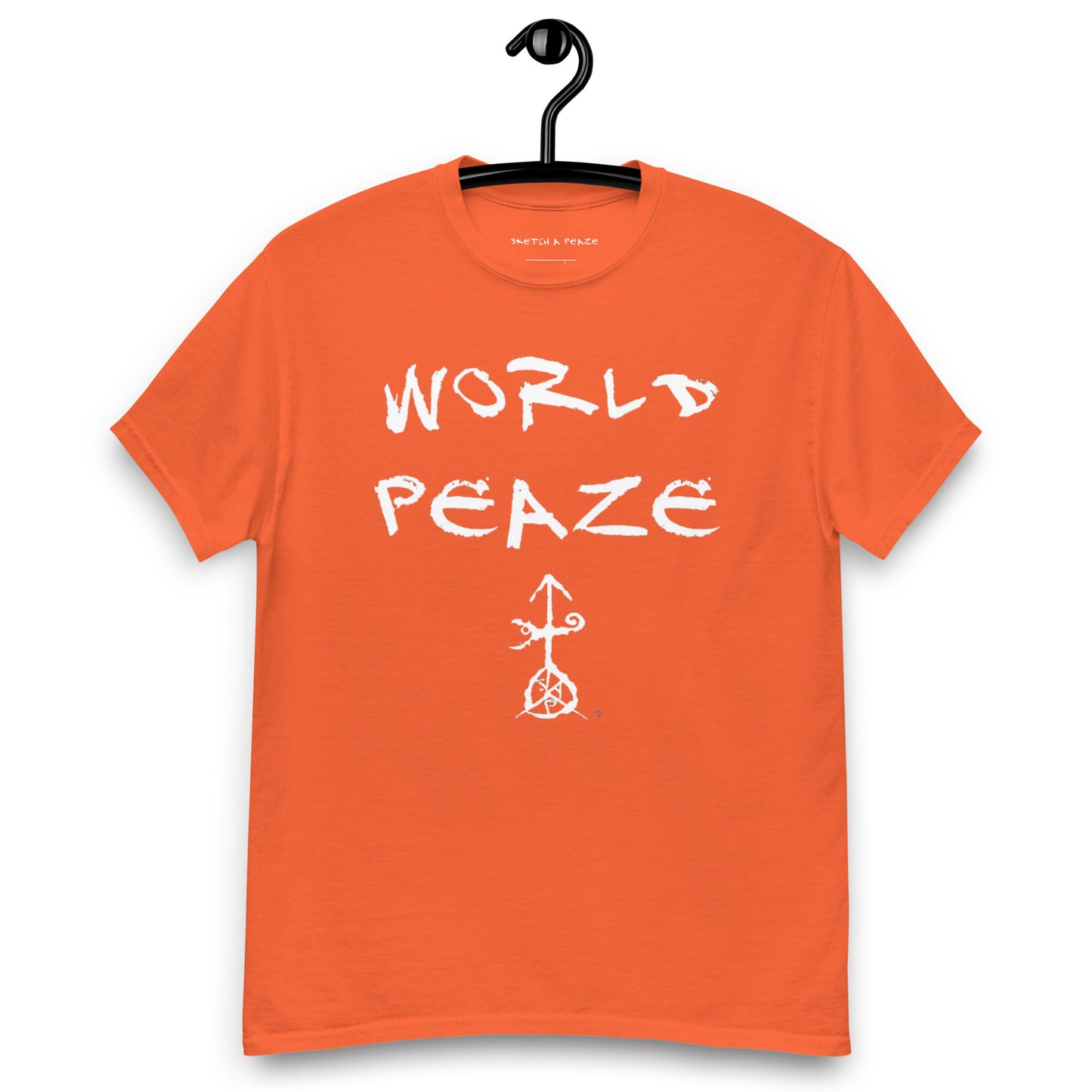 Official Sketch A Peaze World Peaze World Love With Peaze Sign Logo Men's Classic Tee