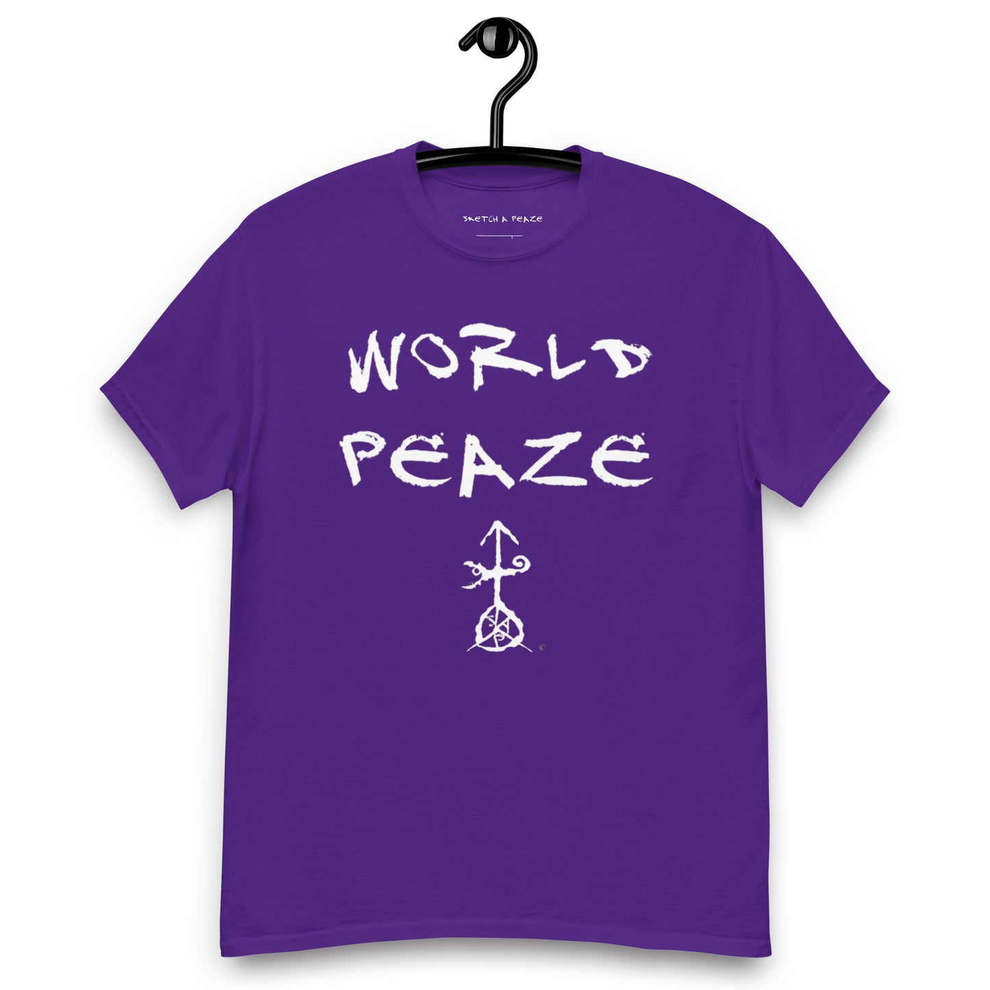 Official Sketch A Peaze World Peaze World Love With Peaze Sign Logo Men's Classic Tee
