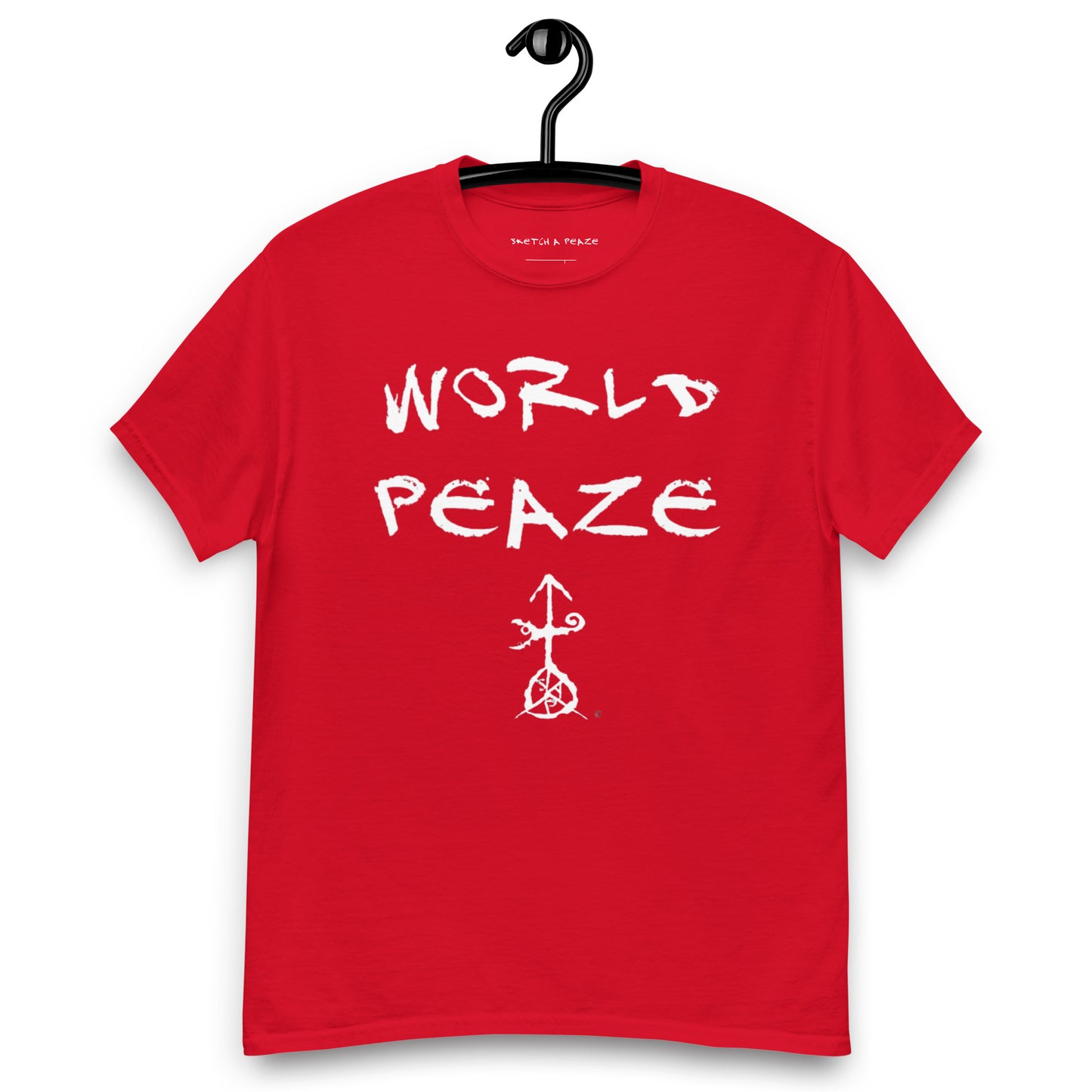 Official Sketch A Peaze World Peaze World Love With Peaze Sign Logo Men's Classic Tee