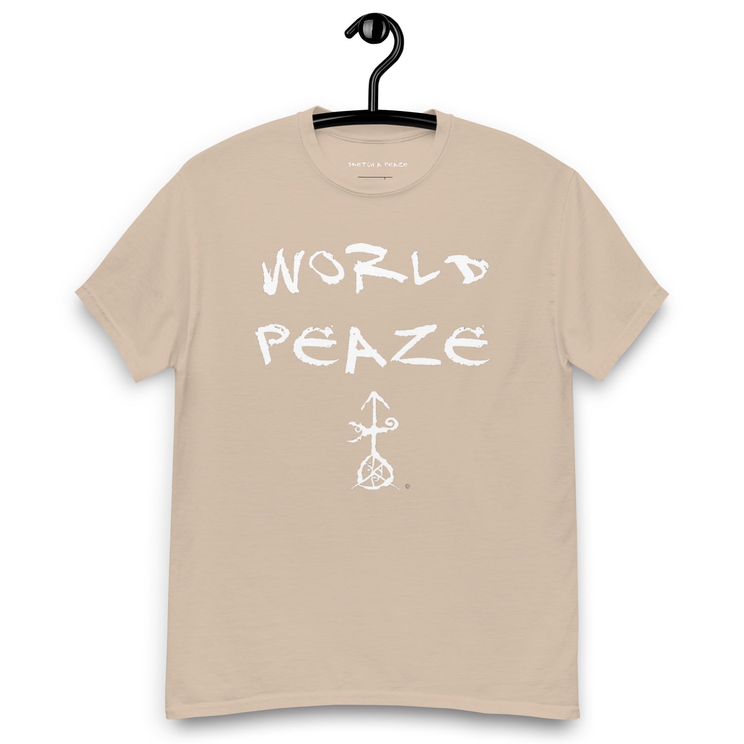 Official Sketch A Peaze World Peaze World Love With Peaze Sign Logo Men's Classic Tee