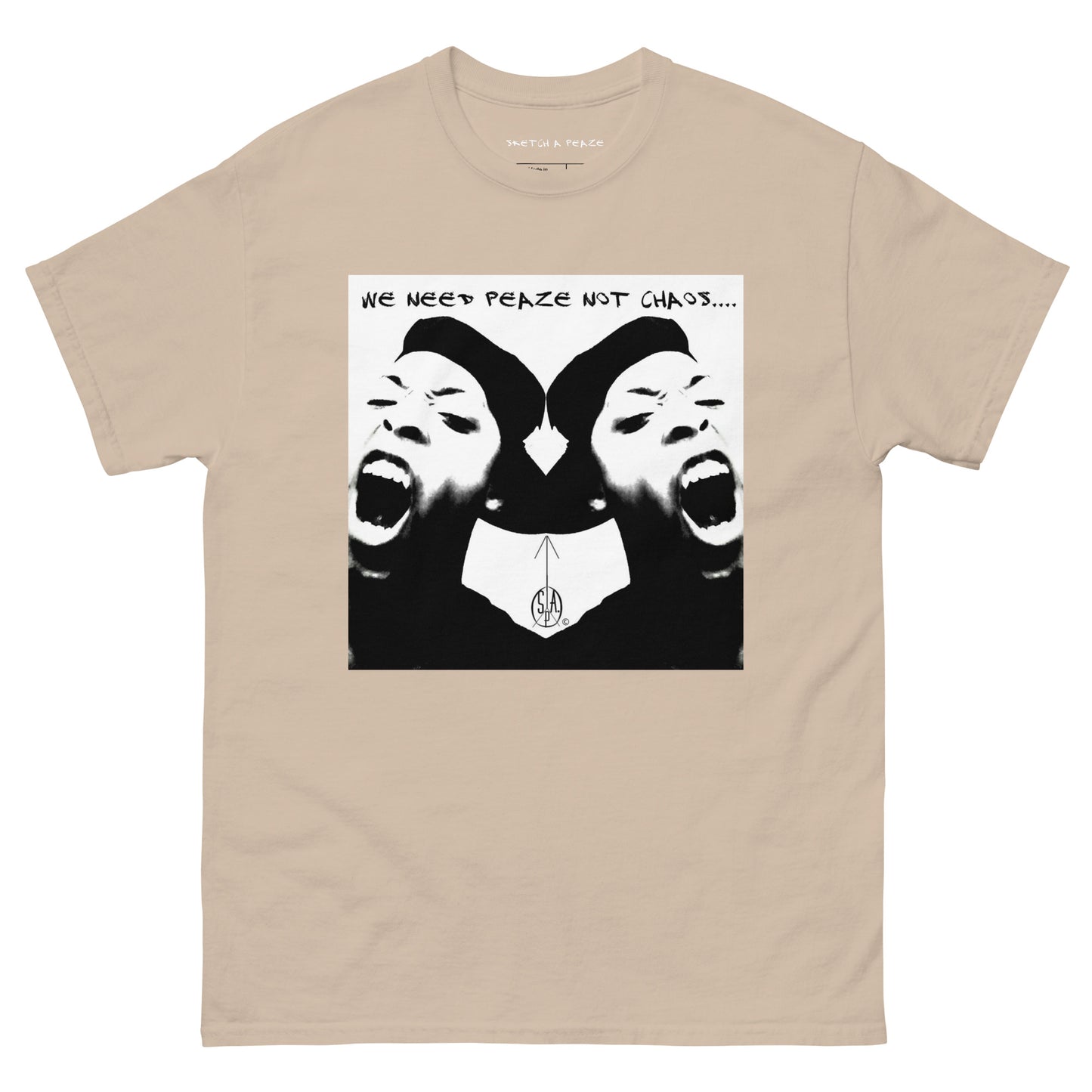 Official Sketch A Peaze We Need Peaze Not Chaos Men's Classic Tee