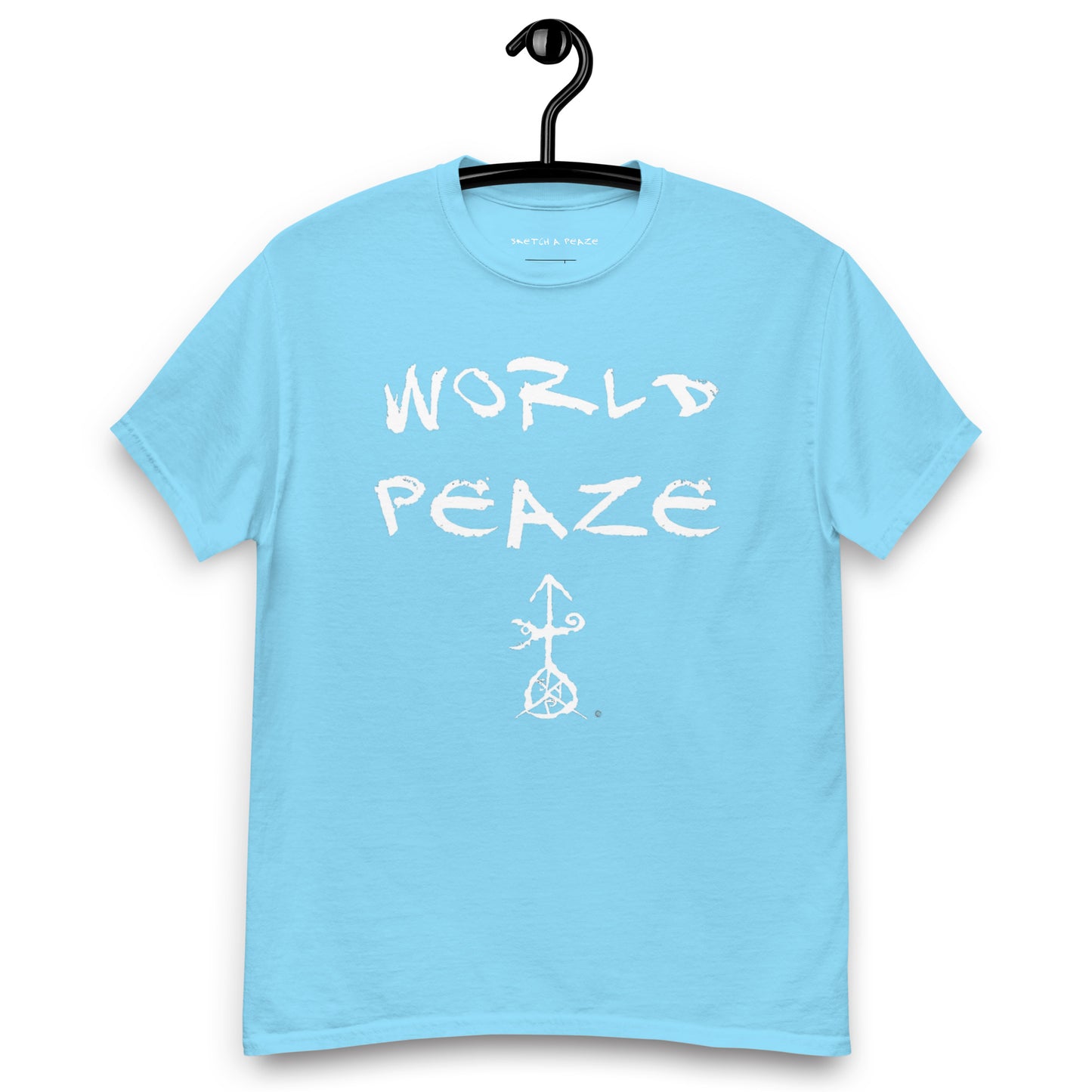 Official Sketch A Peaze World Peaze World Love With Peaze Sign Logo Men's Classic Tee