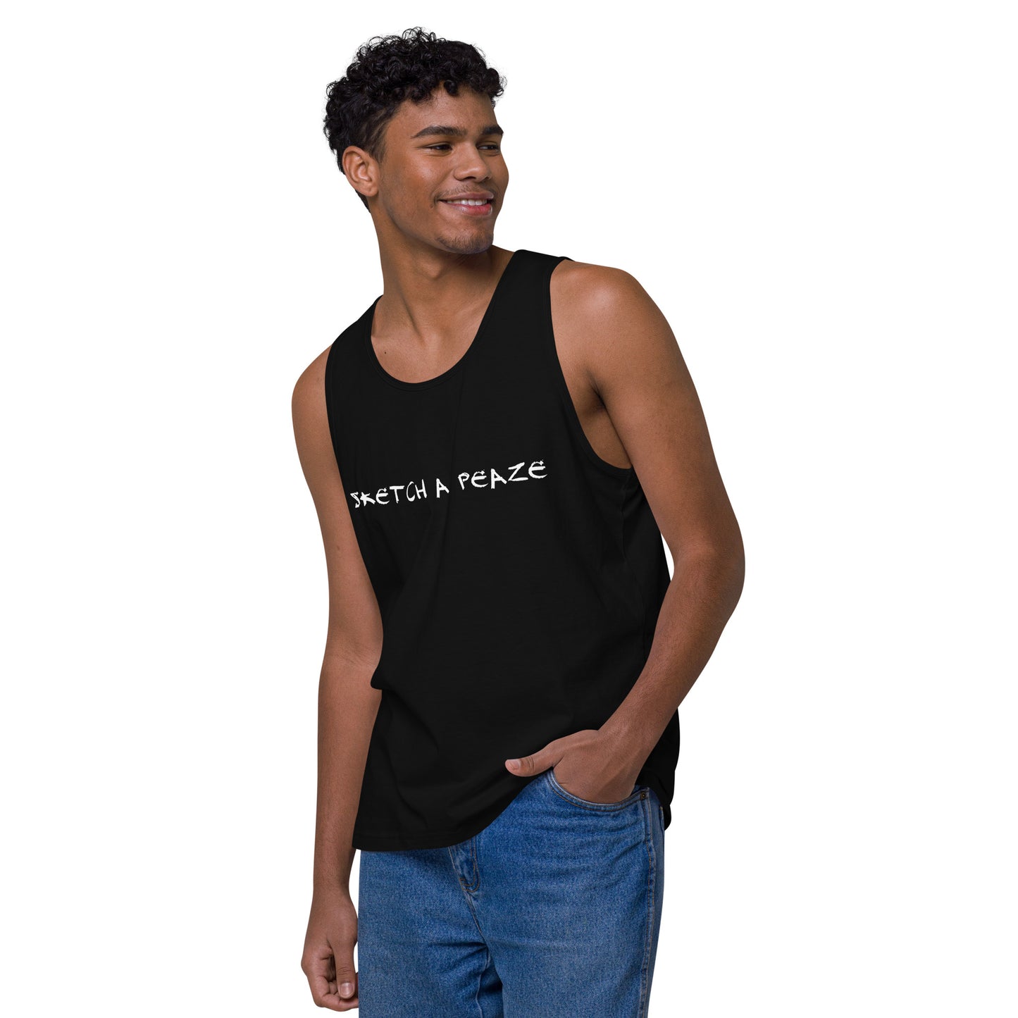 Official Sketch A Peaze Artist Logo Name Men’s Premium Tank Top