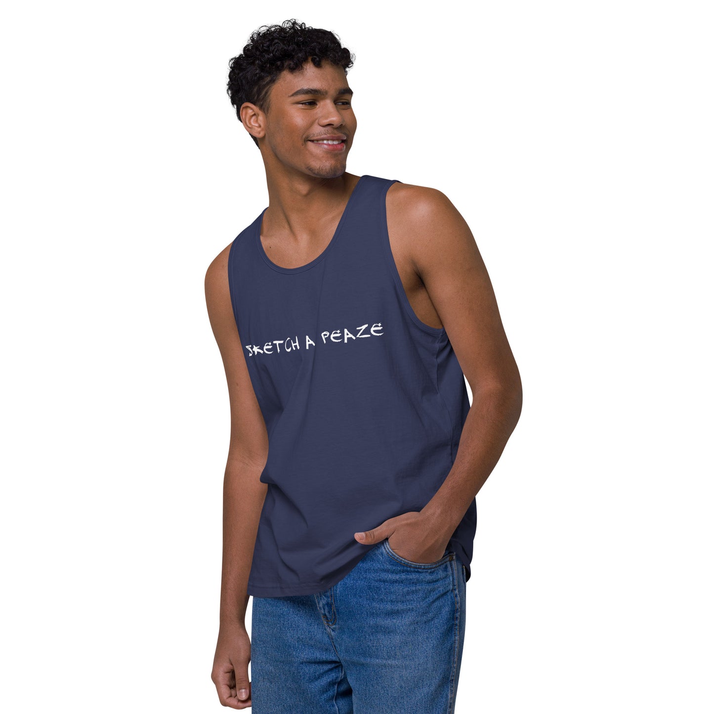 Official Sketch A Peaze Artist Logo Name Men’s Premium Tank Top