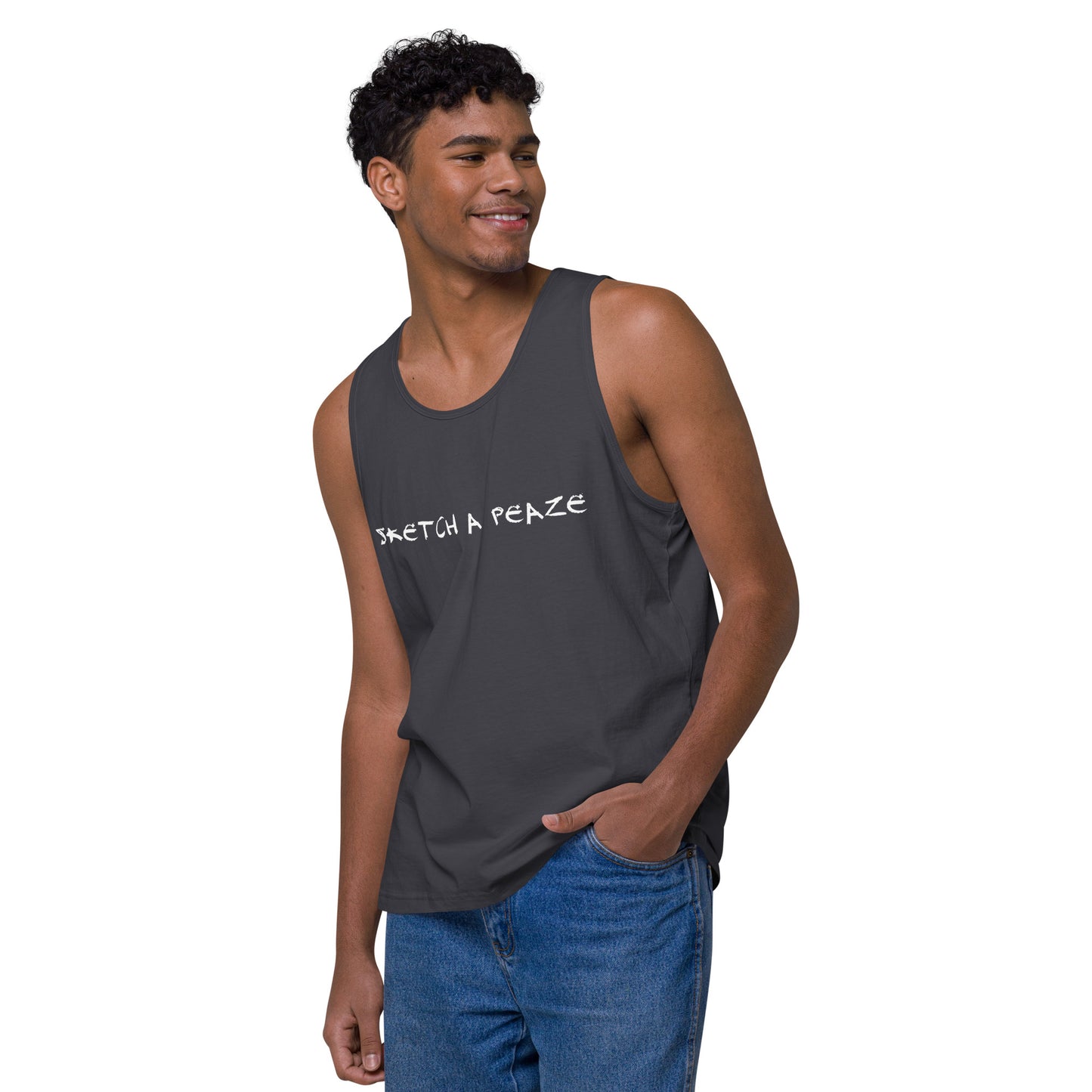 Official Sketch A Peaze Artist Logo Name Men’s Premium Tank Top