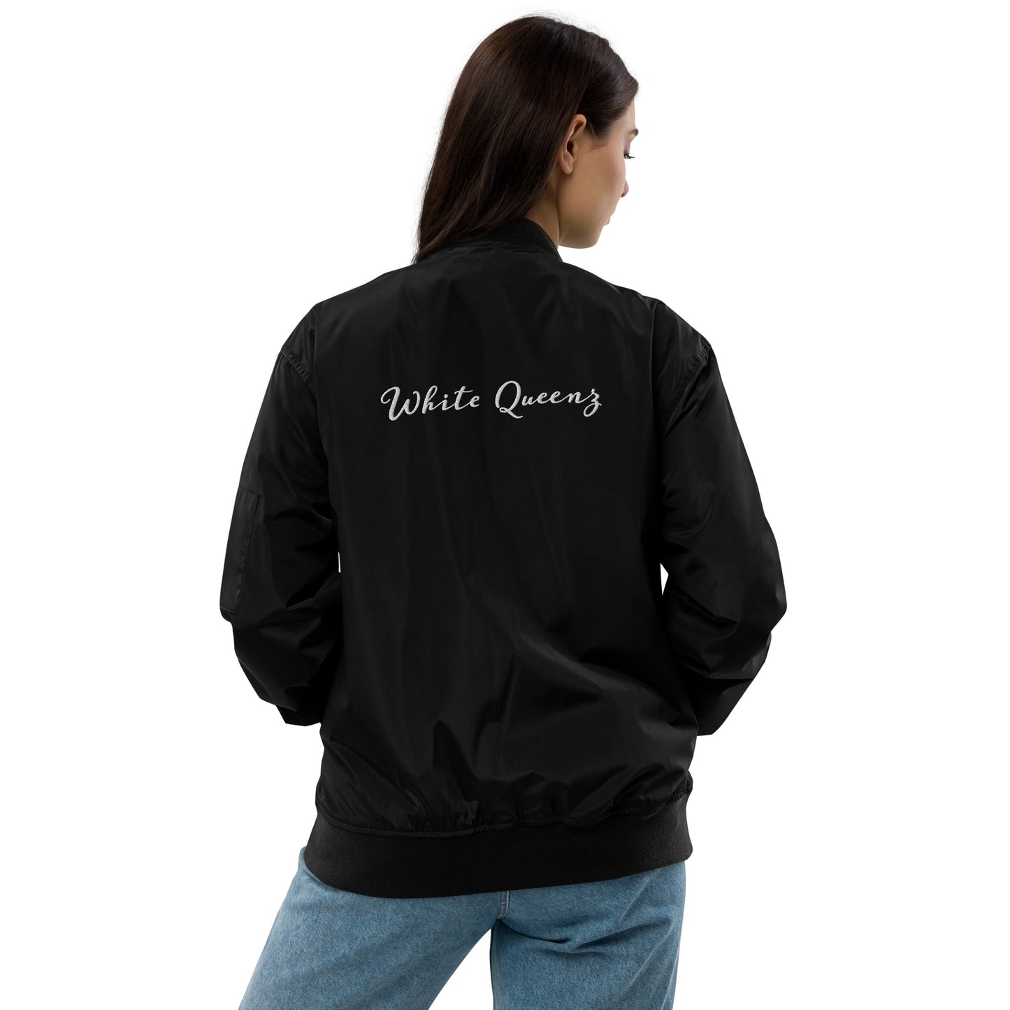 Official Sketch A Peaze White Queenz Premium Recycled Bomber Jacket