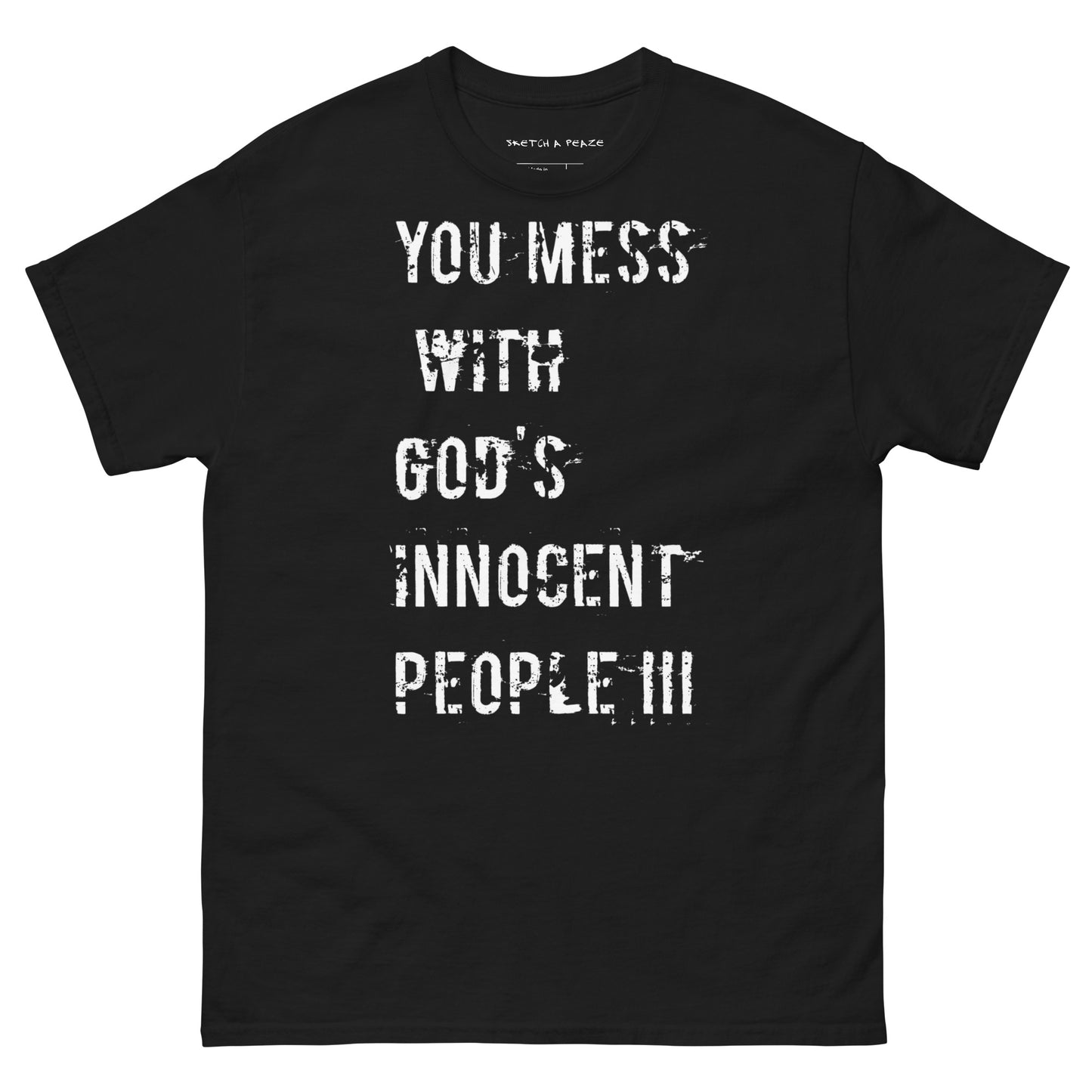 Official Sketch A Peaze God's Innocence People Kick's The Devil's People In Rearz Unisex Classic Tee
