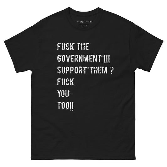 Official Sketch A Peaze Fuck The Government!!! Support Them ? Fuck You Too!!! Unisex Classic Tee