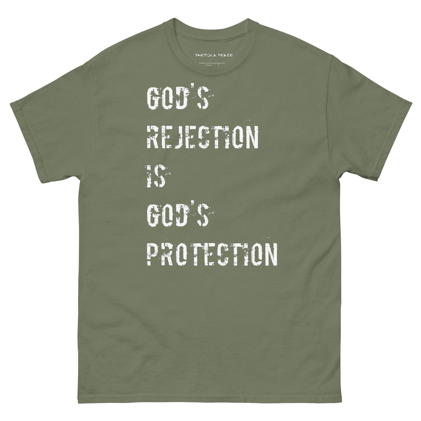 Official Sketch A Peaze God's Protection is God's Rejection Unisex Classic Tee