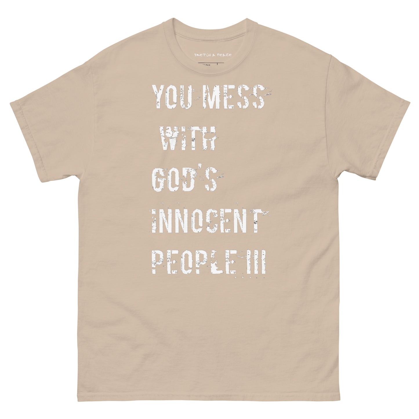 Official Sketch A Peaze God's Innocence People Kick's The Devil's People In Rearz Unisex Classic Tee