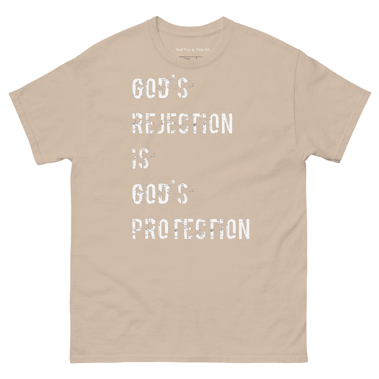 Official Sketch A Peaze God's Protection is God's Rejection Unisex Classic Tee