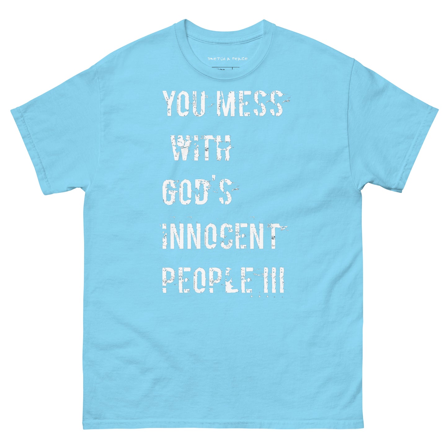 Official Sketch A Peaze God's Innocence People Kick's The Devil's People In Rearz Unisex Classic Tee