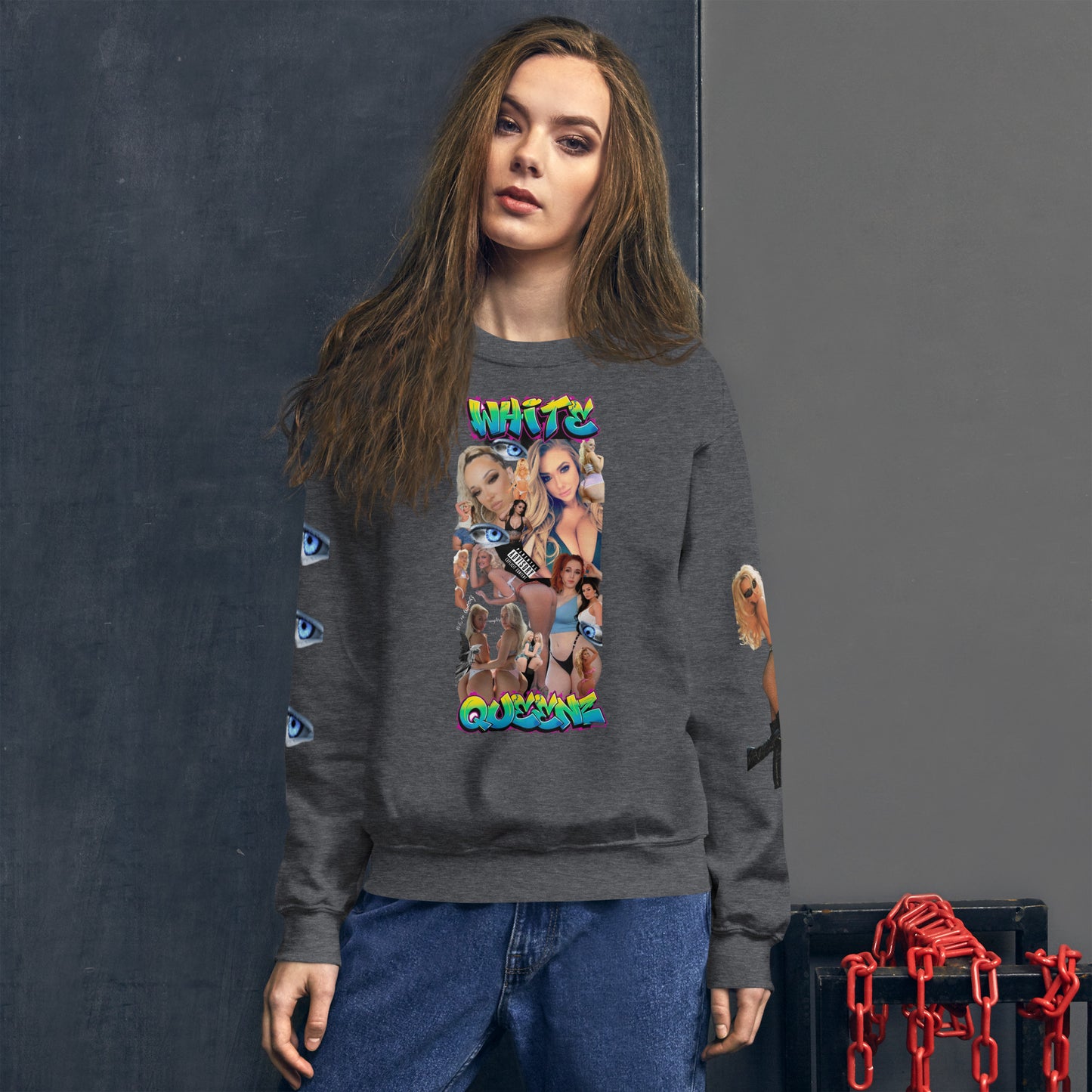 Official Sketch A Peaze White Queenz Forever Graffiti Urban Limited Edition Unisex Sweatshirt