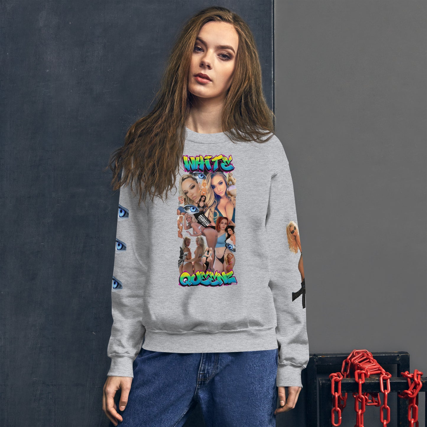 Official Sketch A Peaze White Queenz Forever Graffiti Urban Limited Edition Unisex Sweatshirt